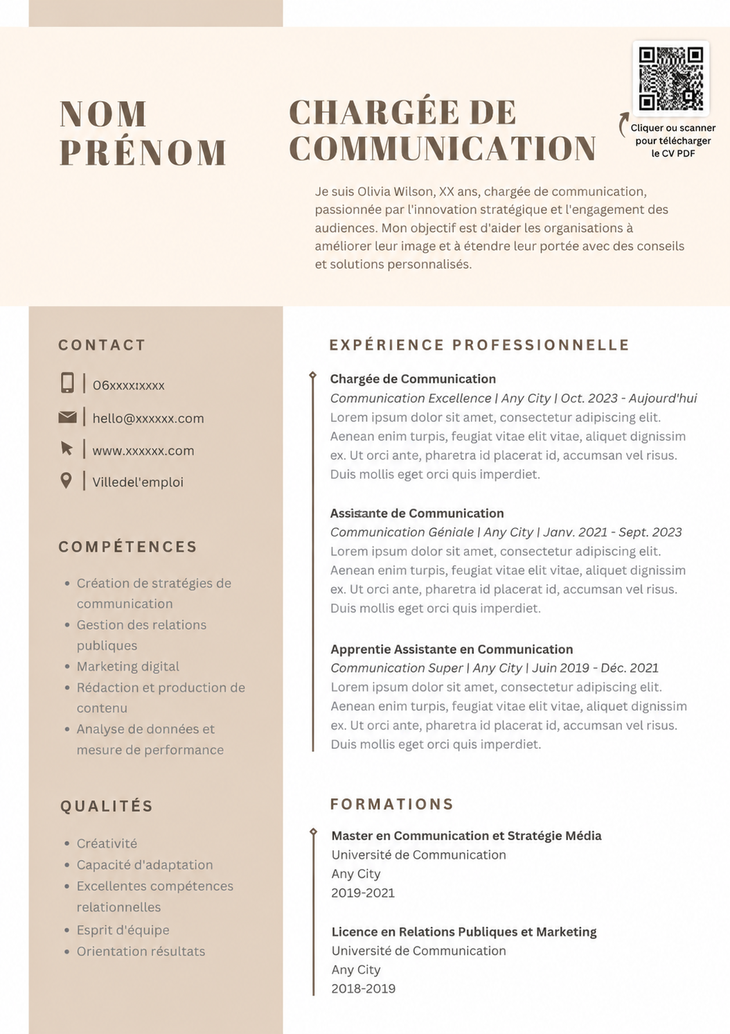 Aperçu du CV Structuré