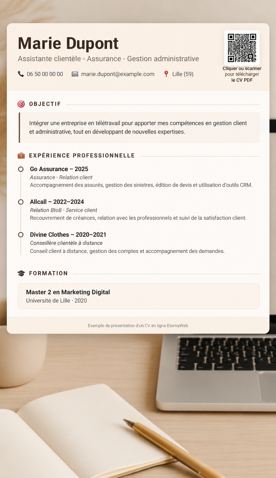 Aperçu du CV Moderne